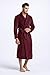 TONY AND CANDICE Men's Fleece Bathrobe Long Shawl Collar Plush Robe (Burgundy, XL)