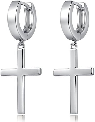 Silver Cross Earrings Material:100% 18K 