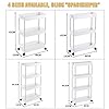 SPACEKEEPER-Storage-Trolley-4-Tier-Slim-Storage-Cart-Slide-Out-Rolling-Utility-Cart-Mobile-Shelving-Unit-Trolley-Organizer-Cart-for-Kitchen-Bathroom-Laundry-Office-Plastic-Stainless-Steel-White SPACEKEEPER Storage Trolley 4-Tier Slim Storage Cart Slide Out Rolling Utility Cart Mobile Shelving Unit Trolley…