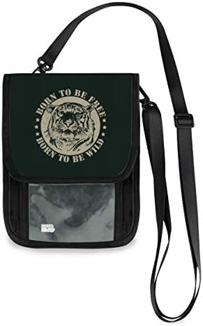 Vawa パスポートケース ポシェット かわいいバッグ 虎柄 タイガー柄 レトロ スマホポーチ おしゃれ スキミング防止 人気 軽い 2way ミニ財布 携帯斜めがけ 首下げ ストラップ長さ調節可能 お値打ち価格で 男女兼用 薄型