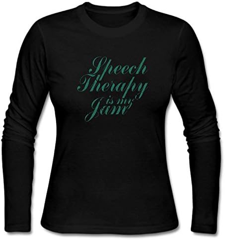 KUYUE Women's Speech Therapy Is My Jam Long Sleeve T-Shirt