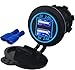 4.8 AMPS Blue-Fast Dual Waterproof USB Socket Charger for Boat, Polaris RZR 900, 1000, Marine, RV, Can Am Spyders, Can Am Maverick, Can AM SxS, Golf Cart, Jeep (4.8A Blue)