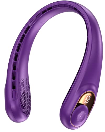 KIDEE Nackenventilator, Halsventilator 360° Luftstrom, Tragbarer Neck Fan zum Umhängen, Ultraleise Mini Ventilator, 3 Geschwindigkeiten, 4000mAh Akku,