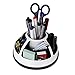 Rotating Office Supplies Desk Organizer Caddy – Plastic – Black and White by O-Life