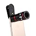 Universal 10X Optical Zoom Telephoto Clip On Lens High Definition Mobile Telescope Camera Lens for iPhone 7, LG, HTC, Sony and More (Black)