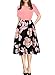 oxiuly Women's Vintage Patchwork Pockets Puffy Swing Casual Party Dress OX165 (Pink, xx_l)