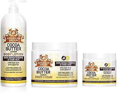 American Dream Cocoa Butter Lemon Total Body Care Trio 3 Full Size Products