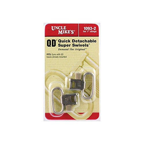 Uncle Mike's SS BL Nickel Quick Detach Sling Swivels, 1 1/4-Inch