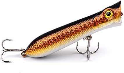 vissen 10 Color Hard Plastic Freshwater Saltwater Baits 3" 0.42 Oz 6# Tremble Hooks Popper Lure