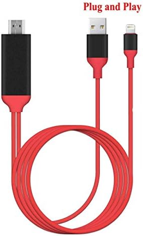 Lightning to HDMI Adapter Cable,Ayshone Lightning Digital AV to HDMI 1080P Cable for iPhone,iPad,iPod Models(Plug and Play)