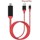 Lightning to HDMI Adapter Cable,Ayshone Lightning Digital AV to HDMI 1080P Cable for iPhone,iPad,iPod Models(Plug and Play)