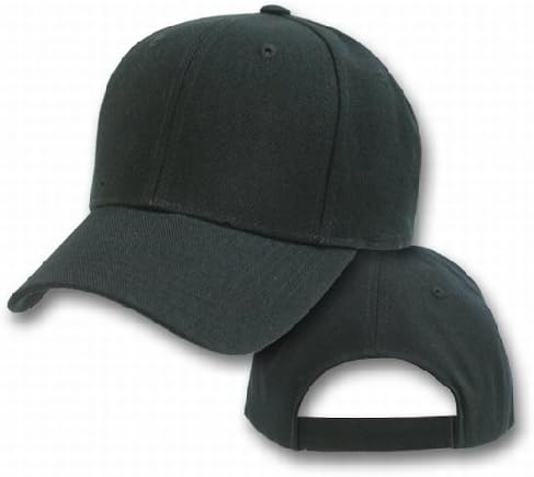 Blank Baseball Hat - Adjustable Velcro - BLACK