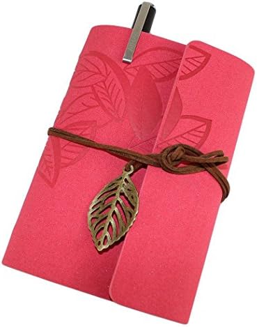 Creatwls Retro PU Leather Cover Loose Leaf Blank Classic Notebook Diary Book Gift(Pink)
