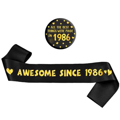40th Birthday Sash Black Gold