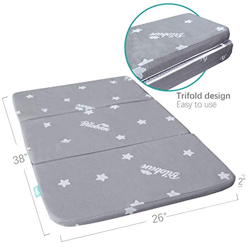Trifold Pack and Play Mattress Topper 38" x 26" Compatible with Graco