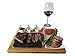 Cooking Stone - Complete Set Lava Hot Steak Stone Plate and Cold Lava Rock Hibachi Grilling Stone w Ceramic Side Dishes and Bamboo Platter