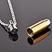 HooAMI Cremation Jewelry Gold Silver Bullet Urn Necklace Ash Keepsake Memorial Pendant for Men 33mm