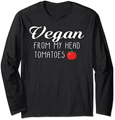 Unisex Vegan Head Tomatoes Long Sleeve Shirt Funny Men Women XL: Black
