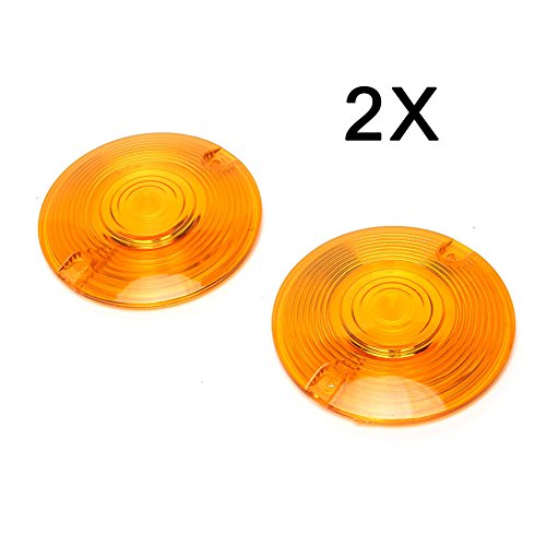 ZYTC Amber Harley Turn Signal Lens Lenses Covers 3 1/4" for Harley Touring Flat Electra Glide Road King Pack of 2