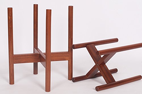 RISEON Mid Century Modern Plant Stand, Wood Indoor Flower Pot Holder Display Potted Rack Rustic,Large Wooden Floor Planter Stand (Planter Not Included) (Large, Dark Brown) - Thumbnail 3