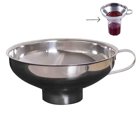 Mackur Marmeladentrichter Einfülltrichter Einmachtrichter Trichter Edelstahl mit Henkel 1 Stück Size Medium (Silber)