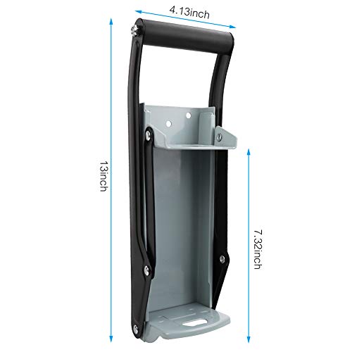 ShineMe 16 oz & 12 oz Metal Can Crusher & Bottle Opener, Heavy Duty Large Metal Wall Mounted Soda Beer Smasher Recycling Tool - Grey