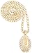 GWOOD Football Gold Color Iced Out Pendant with 24 Inch Long Cuban Link Necklace