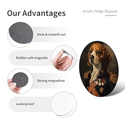 Dog in General Uniform Round Magnetic Fridge