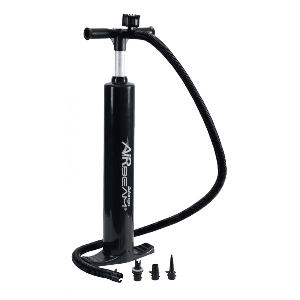 Vango Phantom Air Pump for Airbeam Tents, Inflatable Awnings, Airbeds, Chairs, Furniture with Built In PSI Pressure Gauge and Nozzles for Easy Inflation, One Size, Black