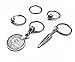 Hyamass 40pcs Antique Silver Ring Feather Coin Bead Charms Pendant Braid Hair Clip Headband Hair Accessories