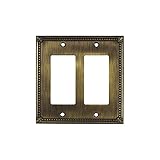 Rok Hardware Wall Light Decora Switch Plate Rocker Toggle GFCI Cover Traditional Antique Gold 2 Gang