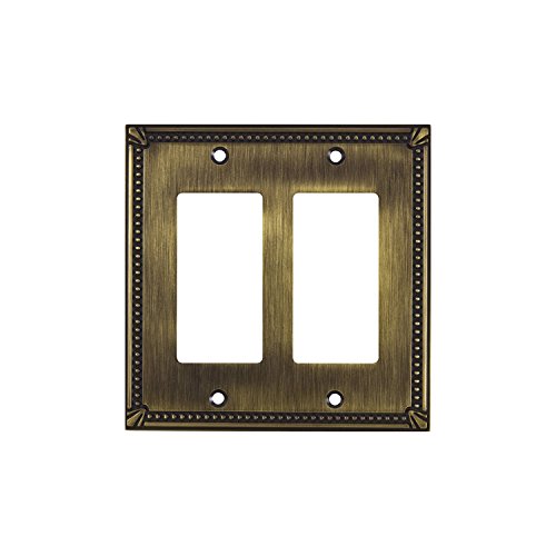 Rok Hardware Wall Light Decora Switch Plate Rocker Toggle GFCI Cover Traditional Antique Gold 2 Gang