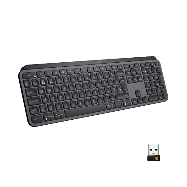Logitech MX Keys Advanced Wireless Illuminated Keyboard, Tactile responsive Typing, Backlighting, Bluetooth, USB-C…