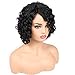 Quantum Love Curly Human Hair Wigs Lace Part Brazilian Virgin Human Hair Wigs Glueless Side Part Short Natural Color Wig for Women