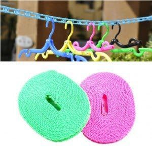 WZYJKC Clothesline Outdoor Windproof Travel Home Laundry Retractable Clothes Line 5M Washing Line Hangers Racks
