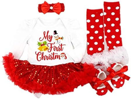 My First Christmas Outfit Newborn Infant Baby Girls Long Sleeve Romper Tutu  Dress 4PCS Clothes (Suggest for 6-12 Months, Snowman) price in UAE | Amazon  UAE | kanbkam