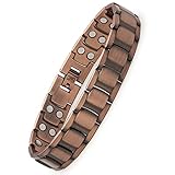 Healing Magnetic Copper Bracelet for Men Arthritis and Carpal Tunnel Double Energy Copped Bracelet Better for Blood Circulation 8.5