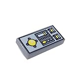 Lego Parts: Tile, Decorated 1 x 2 with Vehicle Control Panel Pattern (DBGray)