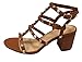 Kaitlyn Pan Studded Block Heel Open Toe Sandal