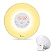 Vansky Sunrise Wake Up Light, Digital Alarm Clock Multi-Colorful Night Light Bedside Lamp with Nature Sounds, FM Radio, Brightness Adjustable- Touch Control
