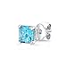 FANTOM Princess Blue Simulated Topaz Cubic Zirconia Stud Earrings