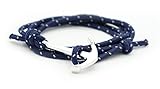 Golastartery Fashion Punk Style Alloy Bangle Weave Wax Rope Bracelets Anchors Cuff Bracelets