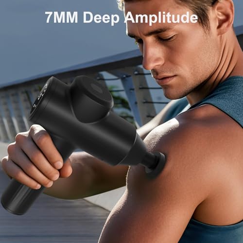 Mebak 7 Massage Gun, Massage Gun Deep Tissue for Pain Relief, 5 Speeds Percussion Massager Gun for Shoulder Back Body, Hanheld Muscle Massager for Home, Office & Gym
