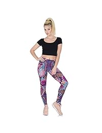 Leggins para dama con estampado estampado y cintura alta, pantalones para dama