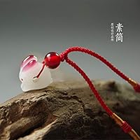 usongs Handmade Japanese-Style high-Temperature Glass Necklace Pendant Transport Safety Rabbit Happy Rabbit Necklace Pendant symbolizes Good Luck