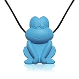 Siliconies Froggy Pendant - Silicone Necklace (Teething/Nursing/Sensory) (Blue)