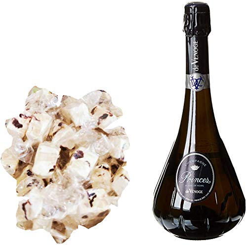 Sortiment Champagner De Venoge - Cuvée Prince - Blanc de Noirs & 150 g Cranberry Nougadets - Jonquier Deux Frères