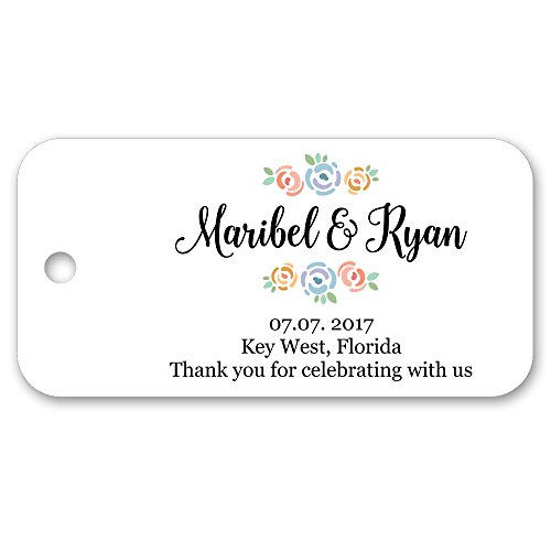 Pretty Floral Personalized Custom Party Wedding Favor Gift Tags - 1.5