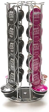 Poddok Dolce Gusto Compatible 24 Coffee Capsule Holder Stand with 360 Rotating Base, Chrome by Poddok