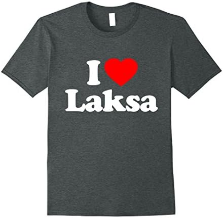 Mens Love Heart Laksa Funny T-Shirt XL Dark Heather